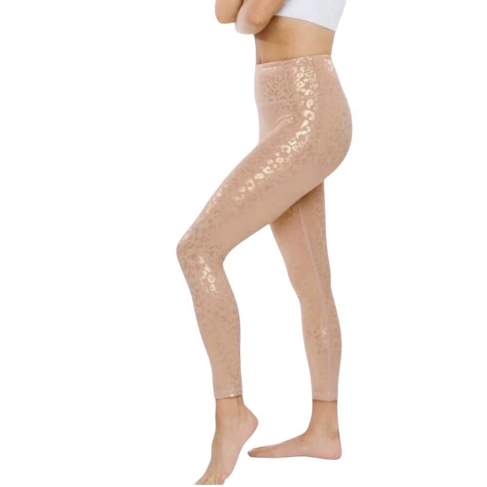 Zyia Active Gold Leopard Light N Tight Hi-rise sz 4